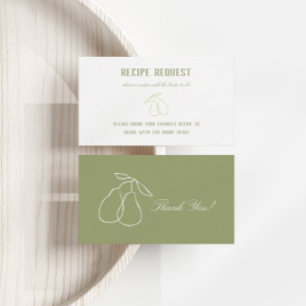 Perfekte Birnen-Moderne Hochzeitsdusche-Rezept Begleitkarte