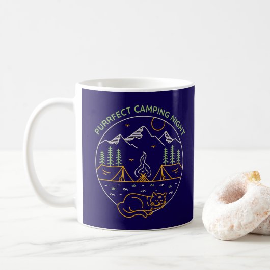 Perfekte Camping Nacht Kaffeetasse (Mit Donut)