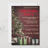 Perfekte, Coole, rote Weihnachtsbaum-Einladung Einladung (Vorderseite)