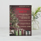 Perfekte, Coole, rote Weihnachtsbaum-Einladung Einladung (Stehend Vorderseite)