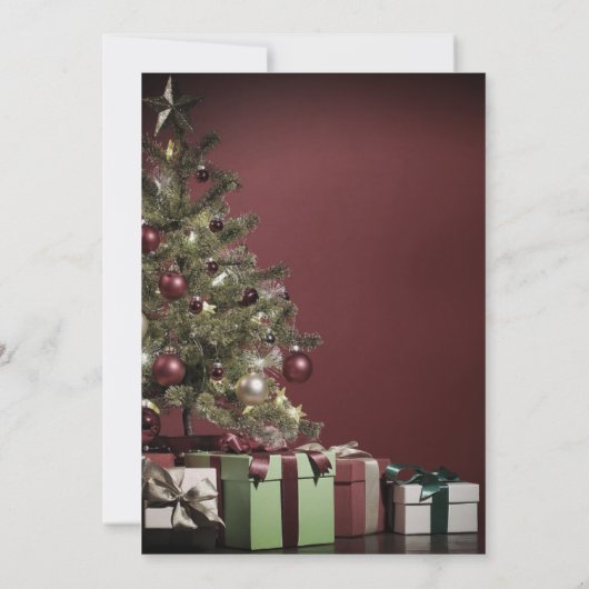 Perfekte, Coole, rote Weihnachtsbaum-Einladung Einladung (Rückseite)