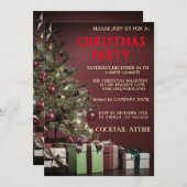 Perfekte, Coole, rote Weihnachtsbaum-Einladung Einladung (Vorne/Hinten)