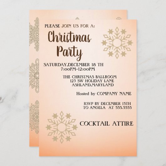 Perfekte, Coole Weihnachtsfeier Einladung (Vorne/Hinten)