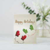 Perfekte, Coole Weihnachtshandschuhe Feiertagskarte (Stehend Vorderseite)