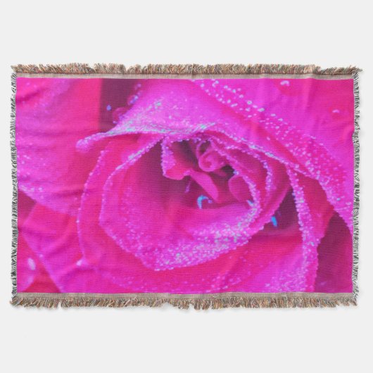 Perfekte Crimson Red und Light Blue Rose Detail Decke (Vorderseite)