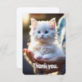 Perfekte Dankbarkeit: Kitty Print Flat Danke Karte (Vorne/Hinten)