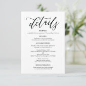 Perfekte Einsteckkarte für die Hochzeitsdetails Begleitkarte (Stehend Vorderseite)