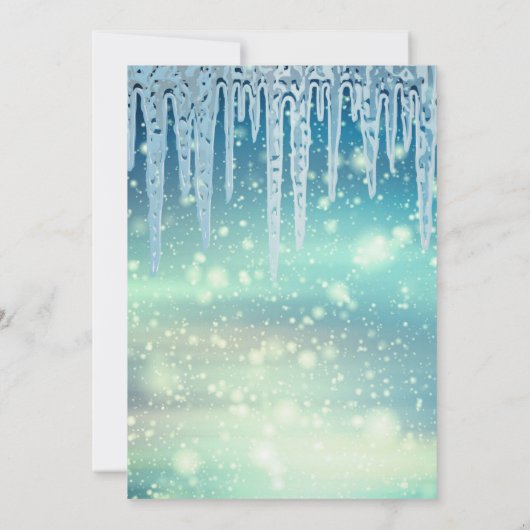 Perfekte, elegante, blaue Weihnachtseinladung Einladung (Rückseite)