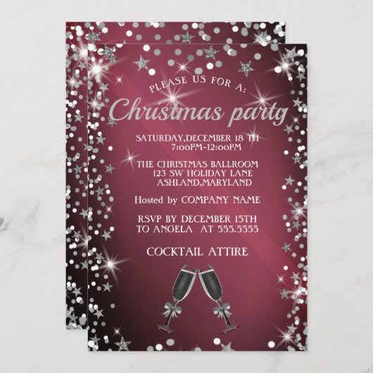 Perfekte, elegante, Funkelnd Weihnachten Einladung (Vorne/Hinten)