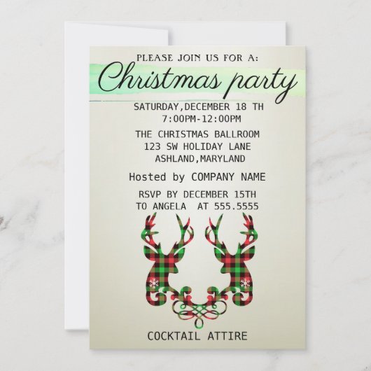 Perfekte, elegante Weihnachtsfeiertage an der Kakt Einladung (Vorderseite)