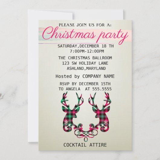 Perfekte, elegante Weihnachtsfeiertage mit Schokor Einladung (Vorderseite)