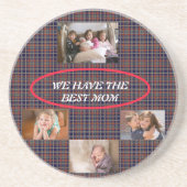 Perfekte Expression Liebe Mama Tartan Kariert 4 Fo Getränkeuntersetzer (Vorne)