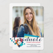 Perfekte Farben Foto Abschluss Announce/einladen Einladung (Vorne/Hinten)