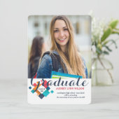 Perfekte Farben Foto Abschluss Announce/einladen Einladung (Stehend Vorderseite)