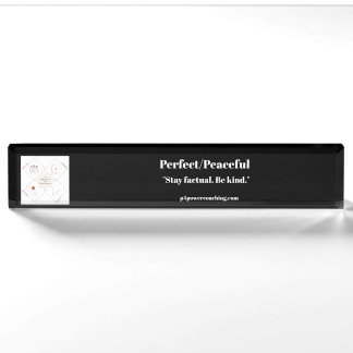 Perfekte/Friedliche schwarze Acryl-Schreibtischtaf Namensplakette