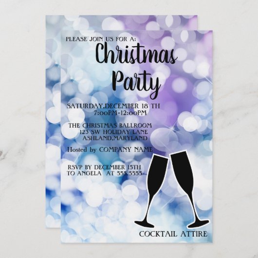 Perfekte, Funkelnd Weihnachtsfeier Einladung (Vorne/Hinten)