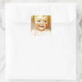 perfekte Geschenke für eine kleine Mädchengeburt! Quadratischer Aufkleber (Tasche)