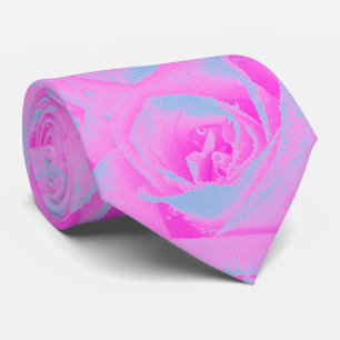 Perfekte Hot Pink und Hellblaue Rosendetails Krawatte