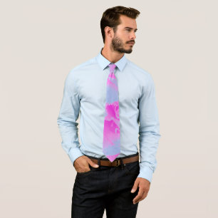Perfekte Hot Pink und Hellblaue Rosendetails Krawatte