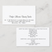 Perfekte Illusion Beauty Studio Services Black Whi Visitenkarte (Vorne/Hinten)
