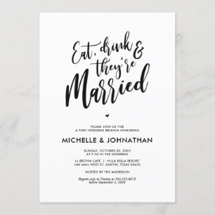Perfekte Kalligraphie Post Wedding Brunch Einladun Einladung