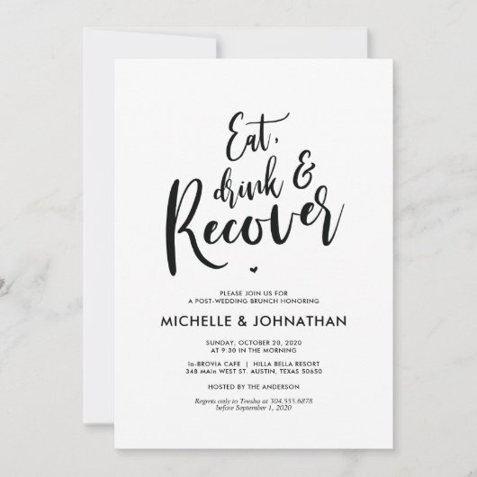 Perfekte Kalligraphie Post Wedding Brunch Einladun Einladung (Vorderseite)