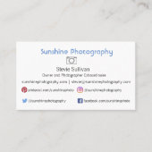 Perfekte Kamera-Visitenkarte für Fotografen Visitenkarte (Vorderseite)