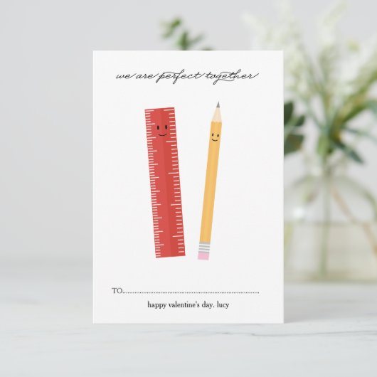 Perfekte Kombination aus Klassenzimmer Valentinsta Einladung (Stehend Vorderseite)