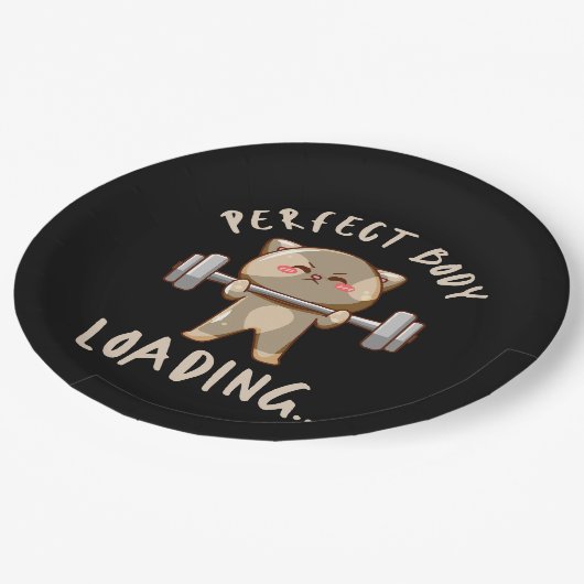 Perfekte Körperbelastung... Pappteller (Schrägansicht)