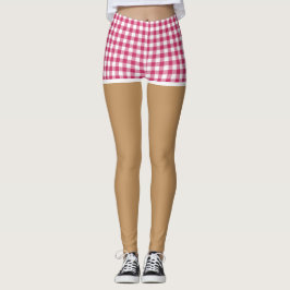 Perfekte Legen in den modernen Kirschroten Gingham Leggings