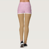 Perfekte Legen in rosa Gingham Shorts Leggings (Rückseite)