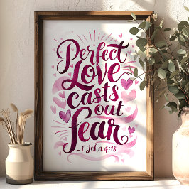 Perfekte Liebe Christliche Schrift Poster