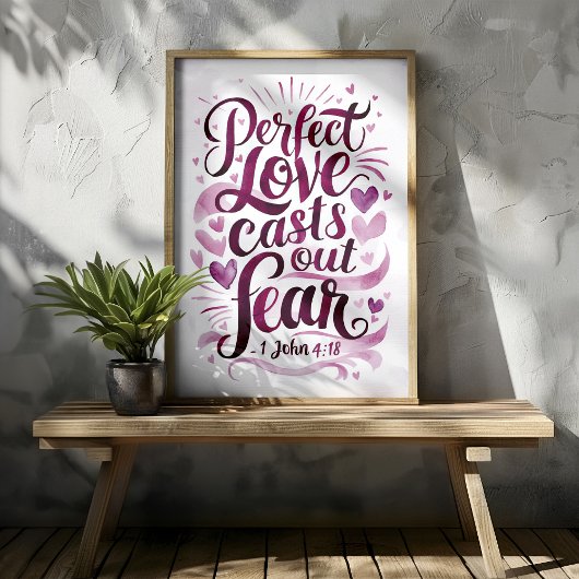 Perfekte Liebe Christliche Schrift Poster