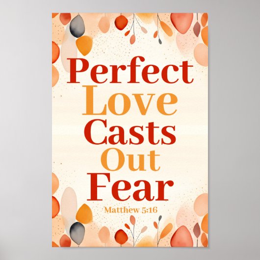 Perfekte Liebe lässt Angst hinter Boho Christlich Poster (Vorne)