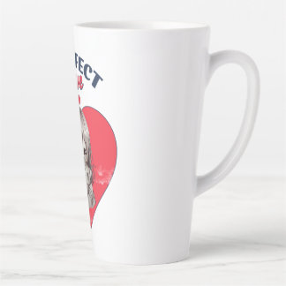 Perfekte Liebe Süße Katzenmädchen Herz Illustratio Milchtasse