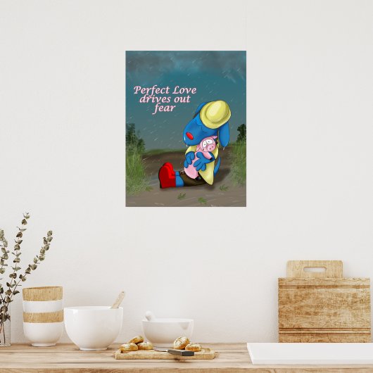 Perfekte Liebe treibt Furcht-Knochen-Plakatdruck a Poster (Küche)