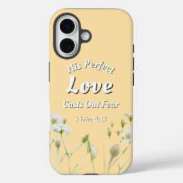 Perfekte Liebe vertreibt Angst Florale Bibelstelle iPhone 16 Hülle