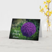 Perfekte Lila Allium Blume Personalisiert Geburtst Karte (Gelbe Blume)