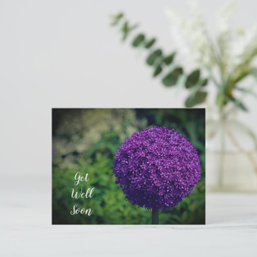 Perfekte Lila Allium Blume wird bald gut. Postkarte (Stehend Vorderseite)