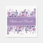 Perfekte Lila Hochzeitsflora Serviette (Vorderseite)