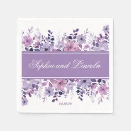 Perfekte Lila Hochzeitsflora Serviette