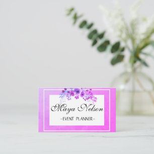 Perfekte, luxuriöse lila Blumen Business Card Visitenkarte