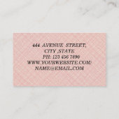 Perfekte, luxuriöse, rosa Visitenkarte (Rückseite)