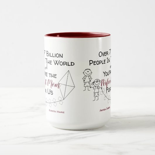 Perfekte Mama für mich - 2 Jungs Tasse (Zentrum)