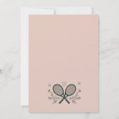 Perfekte Match Social Club Tennis Brautparty Einladung (Rückseite)