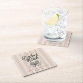 Perfekte Match Social Club Tennis Brautparty Rechteckiger Pappuntersetzer (Vor Ort)