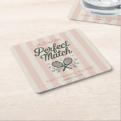 Perfekte Match Social Club Tennis Brautparty Rechteckiger Pappuntersetzer (angewinkelt)