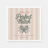 Perfekte Match Social Club Tennis Brautparty Serviette (Vorderseite)