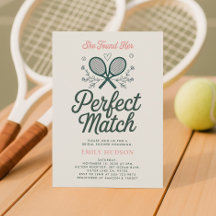 Perfekte Match Tennis Bridal Dusche Einladung