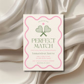 Perfekte Match Tennis Pink & Green Brautparty Einladung